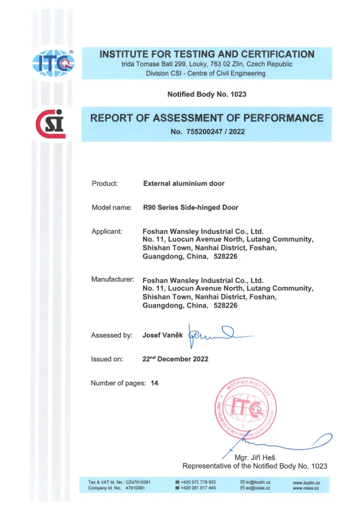 Performance assessment · 90 door document
