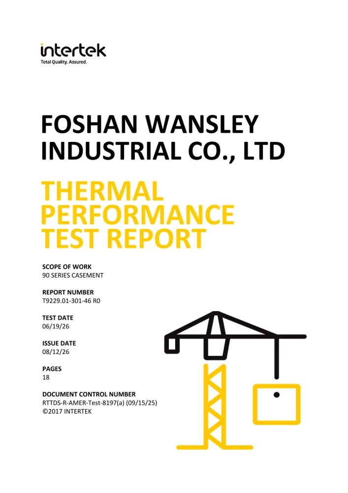 Thermal performance report document
