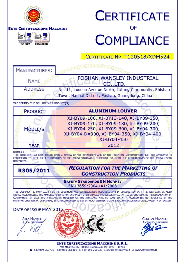Aluminum louver document document