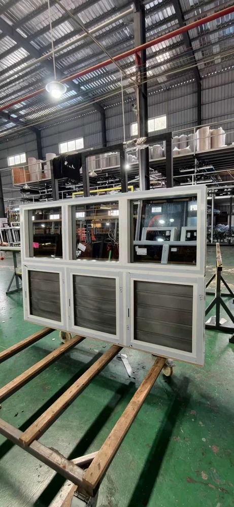 Completed white-framed custom window at the WANSLEY production workshop