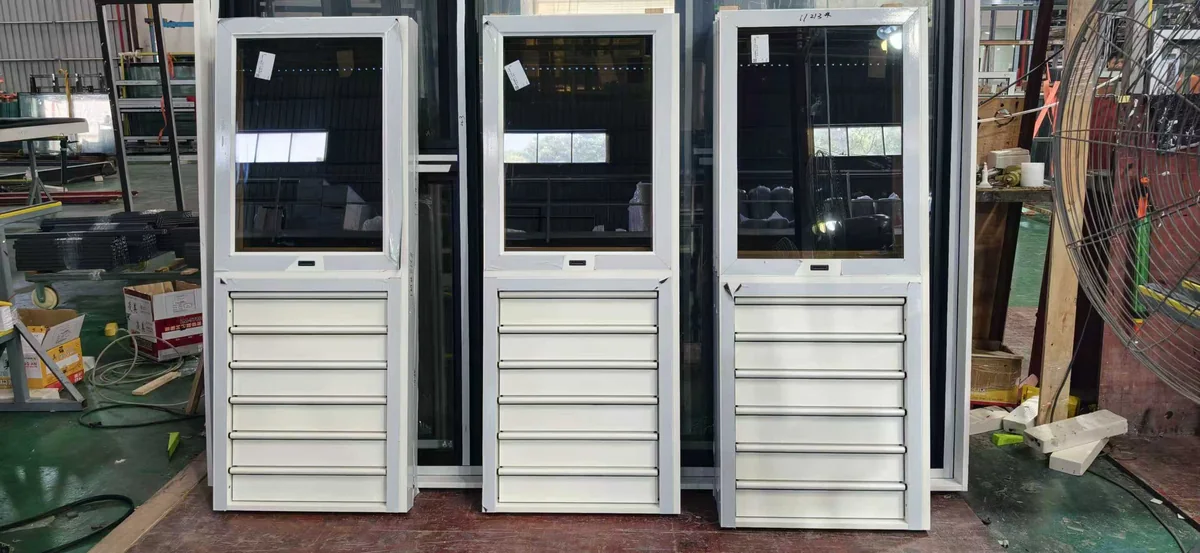 Completed white-finish door assemblies for the WANSLEY St. Lucia order